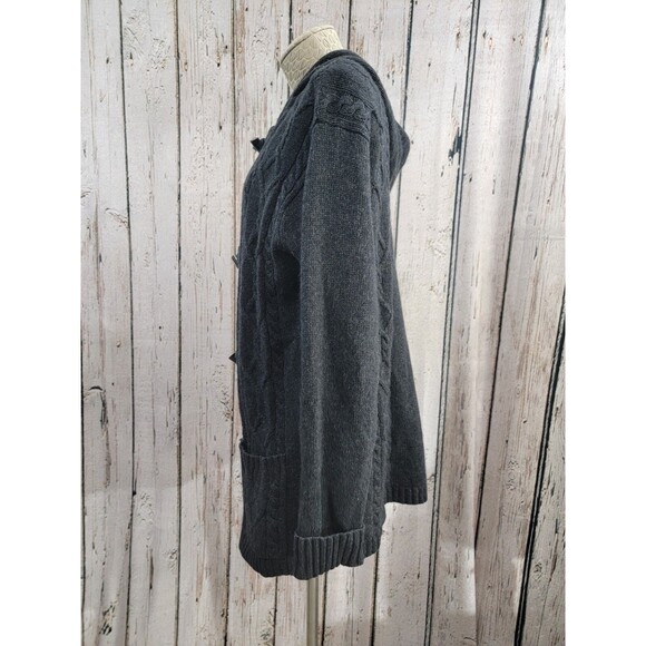 RALPH LAUREN Women's Medium Toggle Closure Hooded‎ Merino Cardigan Sweater EUC - Picture 6 of 13